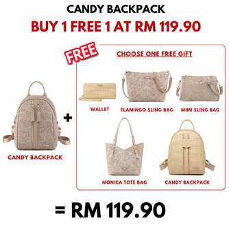 CANDY BACKPACK - FLORAL CD, LATTE